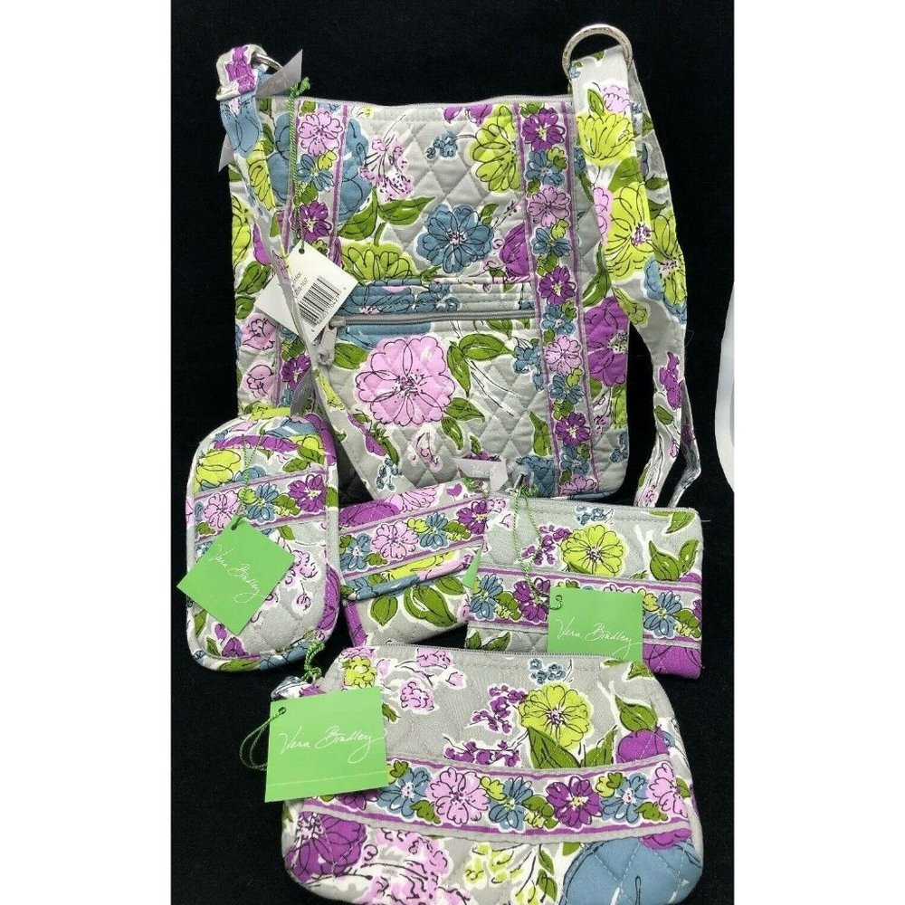 NWT - VERA BRADLEY WATERCOLOR HIPSTER CROSSBODY AND ACCESSORIES LOT - 5 PIECES